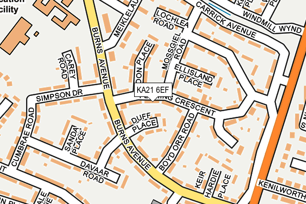 KA21 6EF map - OS OpenMap – Local (Ordnance Survey)