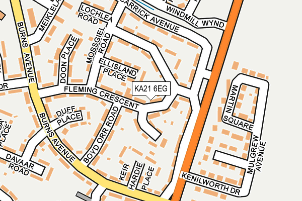 KA21 6EG map - OS OpenMap – Local (Ordnance Survey)
