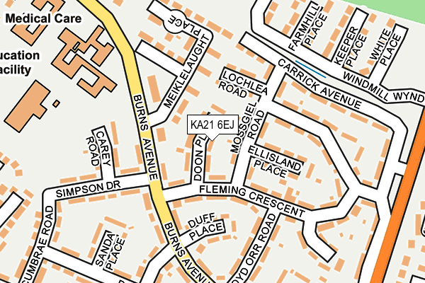 KA21 6EJ map - OS OpenMap – Local (Ordnance Survey)