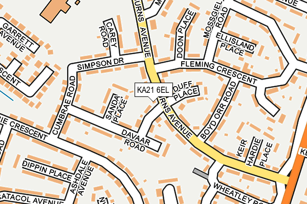 KA21 6EL map - OS OpenMap – Local (Ordnance Survey)
