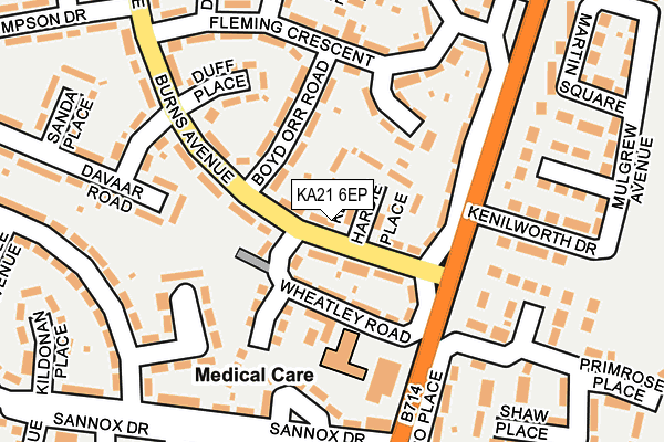 KA21 6EP map - OS OpenMap – Local (Ordnance Survey)