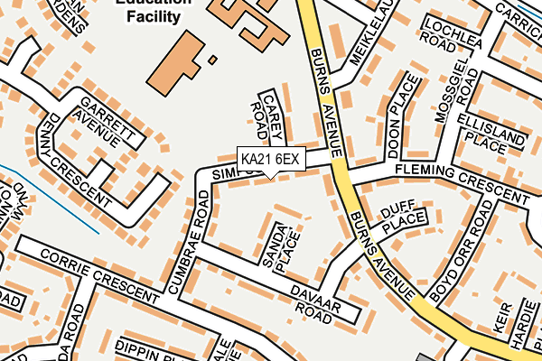 KA21 6EX map - OS OpenMap – Local (Ordnance Survey)