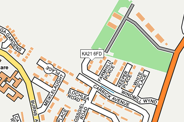 KA21 6FD map - OS OpenMap – Local (Ordnance Survey)