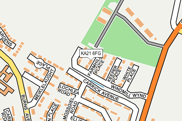 KA21 6FG map - OS OpenMap – Local (Ordnance Survey)