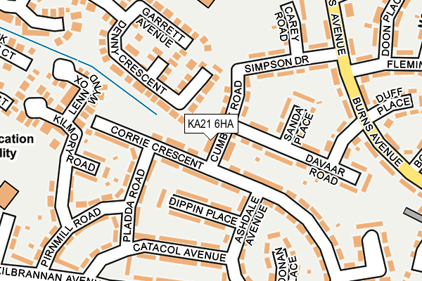 KA21 6HA map - OS OpenMap – Local (Ordnance Survey)