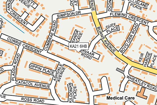 KA21 6HB map - OS OpenMap – Local (Ordnance Survey)