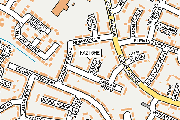 KA21 6HE map - OS OpenMap – Local (Ordnance Survey)