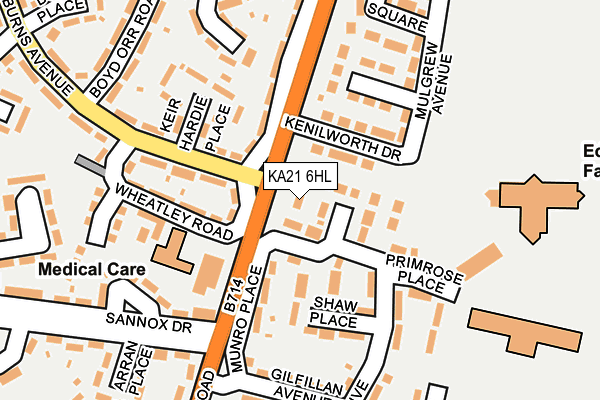 KA21 6HL map - OS OpenMap – Local (Ordnance Survey)