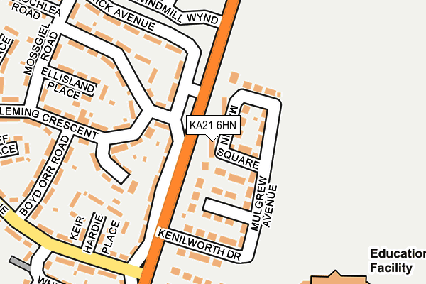 KA21 6HN map - OS OpenMap – Local (Ordnance Survey)