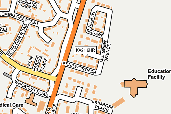 KA21 6HR map - OS OpenMap – Local (Ordnance Survey)