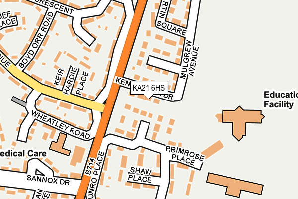 KA21 6HS map - OS OpenMap – Local (Ordnance Survey)