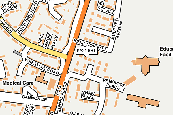 KA21 6HT map - OS OpenMap – Local (Ordnance Survey)