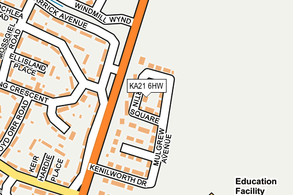 KA21 6HW map - OS OpenMap – Local (Ordnance Survey)