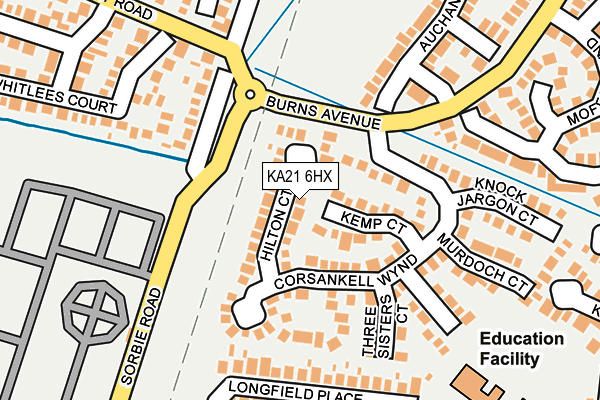 KA21 6HX map - OS OpenMap – Local (Ordnance Survey)