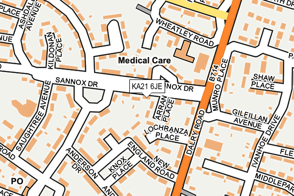 KA21 6JE map - OS OpenMap – Local (Ordnance Survey)