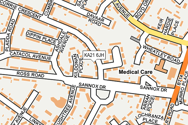 KA21 6JH map - OS OpenMap – Local (Ordnance Survey)