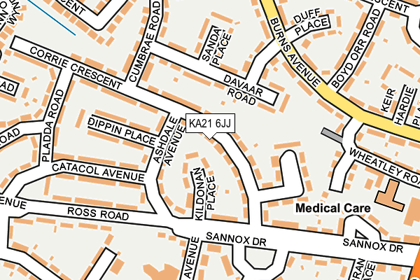 KA21 6JJ map - OS OpenMap – Local (Ordnance Survey)