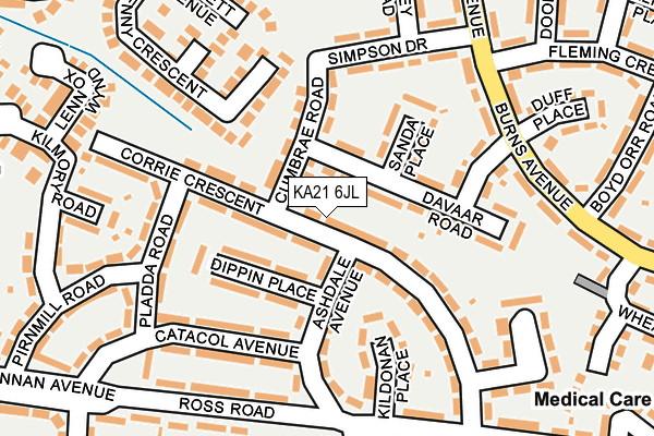 KA21 6JL map - OS OpenMap – Local (Ordnance Survey)