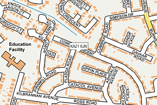 KA21 6JN map - OS OpenMap – Local (Ordnance Survey)