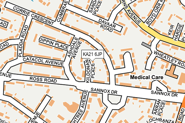 KA21 6JP map - OS OpenMap – Local (Ordnance Survey)