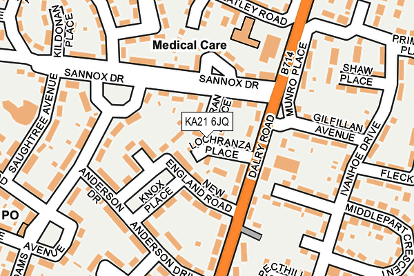KA21 6JQ map - OS OpenMap – Local (Ordnance Survey)