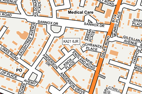 KA21 6JR map - OS OpenMap – Local (Ordnance Survey)