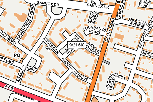 KA21 6JS map - OS OpenMap – Local (Ordnance Survey)