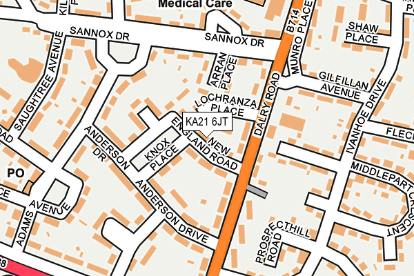 KA21 6JT map - OS OpenMap – Local (Ordnance Survey)