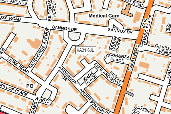 KA21 6JU map - OS OpenMap – Local (Ordnance Survey)