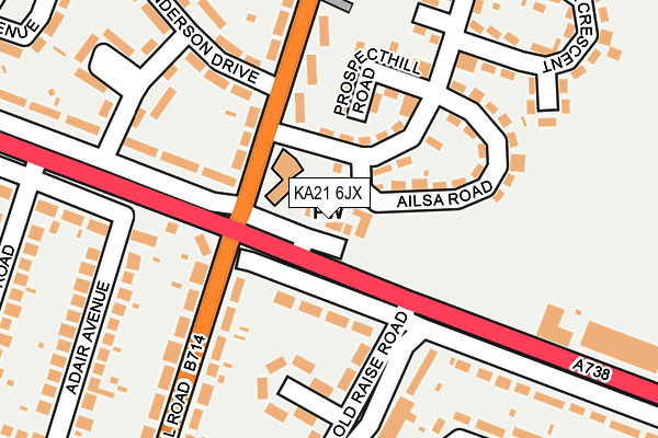 KA21 6JX map - OS OpenMap – Local (Ordnance Survey)