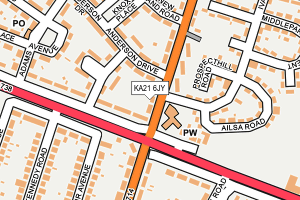 KA21 6JY map - OS OpenMap – Local (Ordnance Survey)