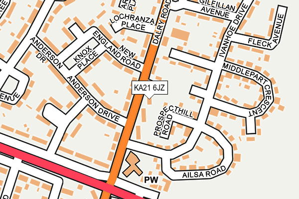 KA21 6JZ map - OS OpenMap – Local (Ordnance Survey)