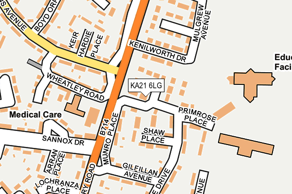 KA21 6LG map - OS OpenMap – Local (Ordnance Survey)