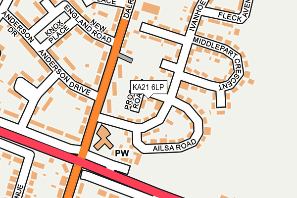 KA21 6LP map - OS OpenMap – Local (Ordnance Survey)