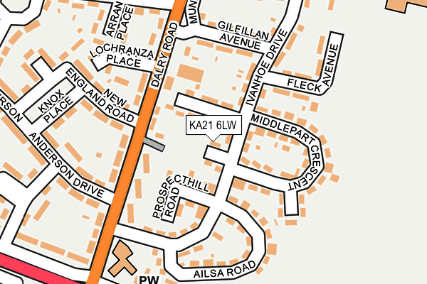KA21 6LW map - OS OpenMap – Local (Ordnance Survey)