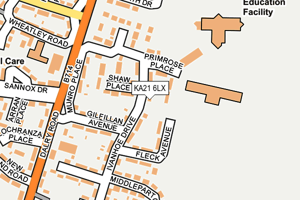 KA21 6LX map - OS OpenMap – Local (Ordnance Survey)