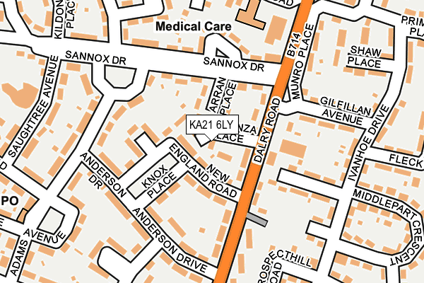 KA21 6LY map - OS OpenMap – Local (Ordnance Survey)