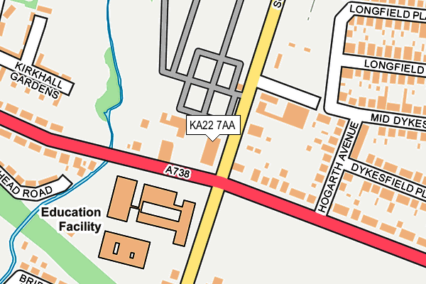 KA22 7AA map - OS OpenMap – Local (Ordnance Survey)