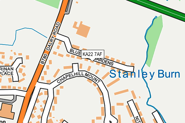 KA22 7AF map - OS OpenMap – Local (Ordnance Survey)