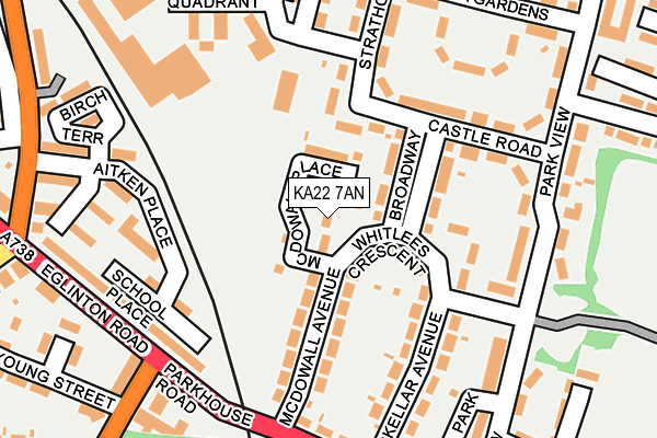 KA22 7AN map - OS OpenMap – Local (Ordnance Survey)