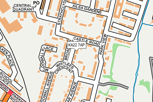 KA22 7AP map - OS OpenMap – Local (Ordnance Survey)
