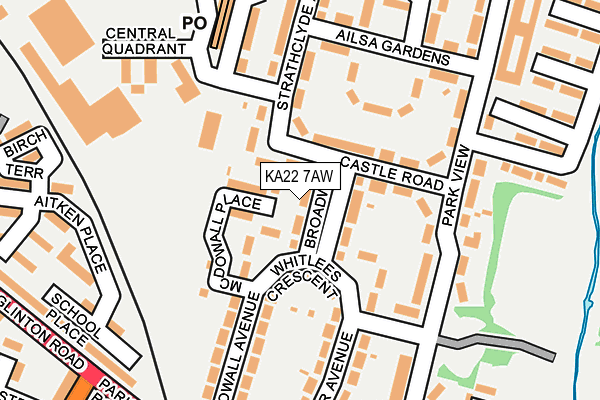 KA22 7AW map - OS OpenMap – Local (Ordnance Survey)