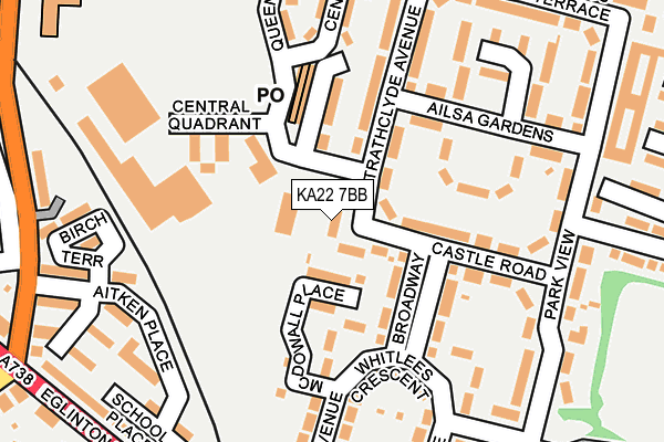KA22 7BB map - OS OpenMap – Local (Ordnance Survey)