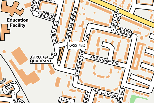 KA22 7BD map - OS OpenMap – Local (Ordnance Survey)