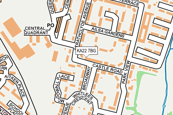 KA22 7BG map - OS OpenMap – Local (Ordnance Survey)