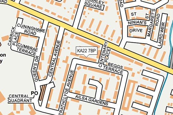 KA22 7BP map - OS OpenMap – Local (Ordnance Survey)
