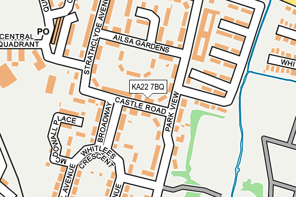 KA22 7BQ map - OS OpenMap – Local (Ordnance Survey)