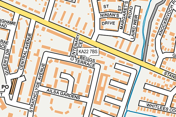 KA22 7BS map - OS OpenMap – Local (Ordnance Survey)