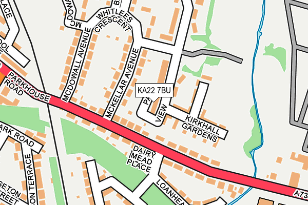 KA22 7BU map - OS OpenMap – Local (Ordnance Survey)