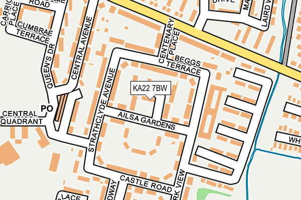 KA22 7BW map - OS OpenMap – Local (Ordnance Survey)